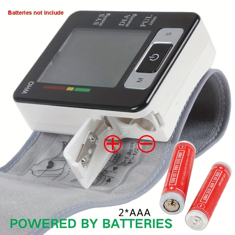 2pcs CHANG KUN Automatic Wrist Blood Pressure Monitor & Oximeter Set - Large LCD Display, Adjustable Cuff, Multi-User Mode (99 Readings Per User), Battery-Powered, Ideal for Home Use & Fitness Tracking, Health Monitoring, Sleek Design, Durable