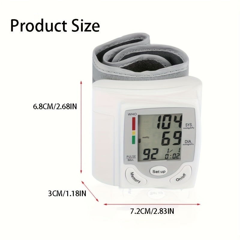 CHANG KUN Wrist Electronic Blood Pressure Monitor for Adults - Professional Medical Grade BP Sphygmomanometer with LCD Display, Adjustable Cuff, Memory Storage & Setup Menu - Home Health Monitoring (Batteries Not Included), Blood Pressure Monitor for