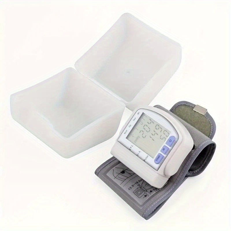 Digital Wrist Blood Pressure Monitor with Large LCD Display, Adjustable Wrist Strap & Memory Storage - Portable Automatic Inflation Sphygmomanometer with Heart Rate Monitor, Cuff Inflation Indicator, Battery-Powered (Batteries Not Included) for Home &