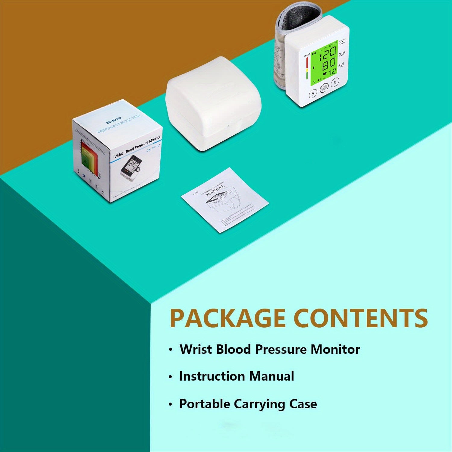 CHANGKUN Voice-Activated Automatic Wrist Blood Pressure Monitor with Tricolor LCD Display, Heart Rate & Adjustable Cuff - Digital Sphygmomanometer for Home Use, Battery Operated (2 AAA), Blood Pressure Checker | Modern Digital Monitor | Soft Fabric Cuff,