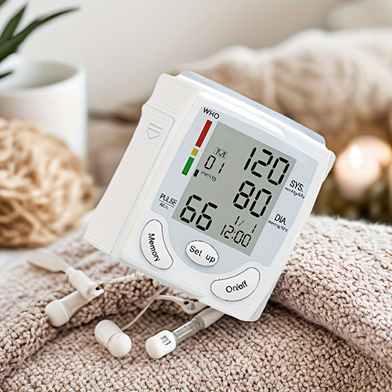 CHANG KUN Wrist Electronic Blood Pressure Monitor for Adults - Professional Medical Grade BP Sphygmomanometer with LCD Display, Adjustable Cuff, Memory Storage & Setup Menu - Home Health Monitoring (Batteries Not Included), Blood Pressure Monitor for