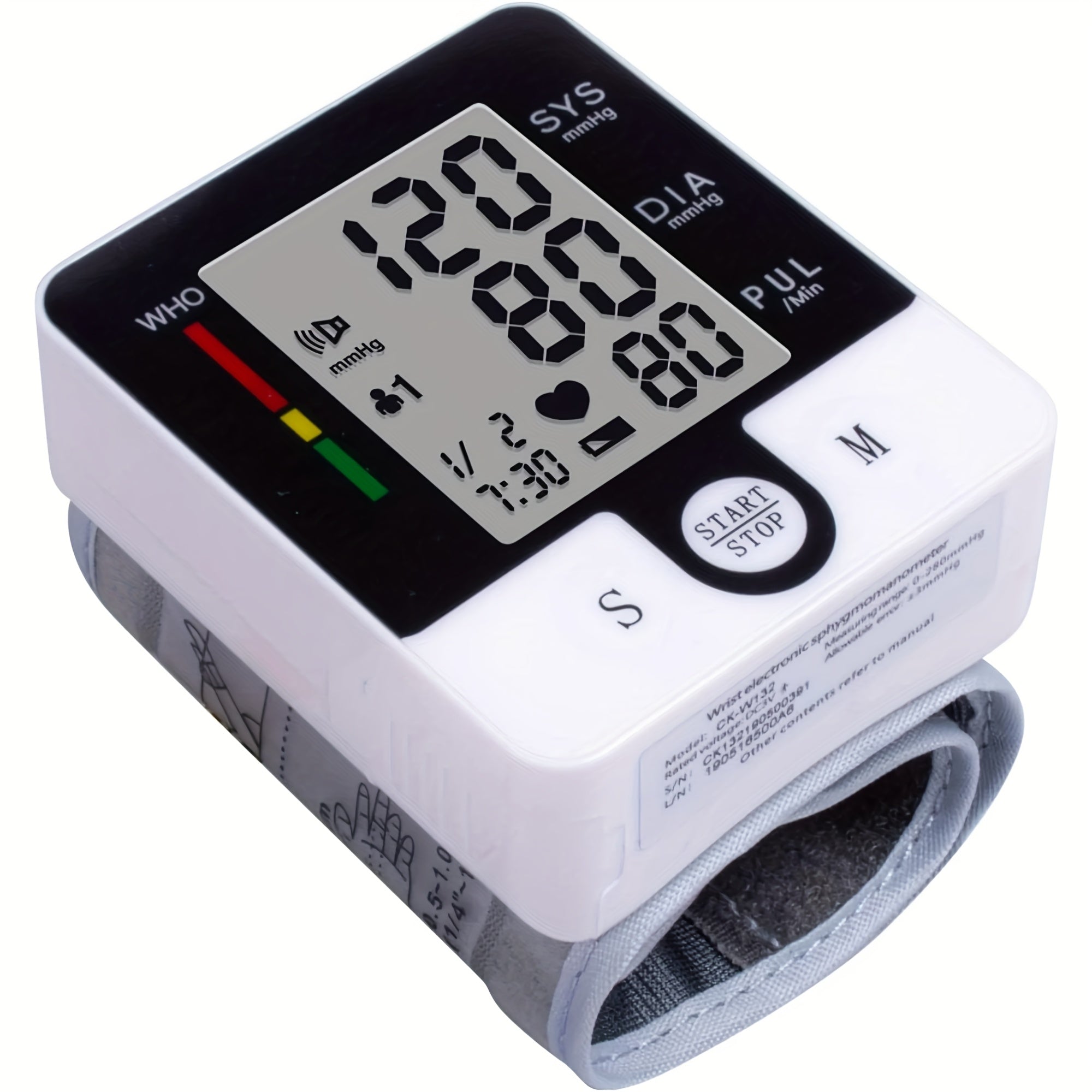 Automatic Wrist Blood Pressure Monitor with Adjustable Cuff, 90x2 Memory Storage, Large LCD Display, and Heart Rate & Sphygmomanometer Readings - Battery-Powered for Home Use, Wrist Bp Monitor | Userfriendly Design | Clear Readability