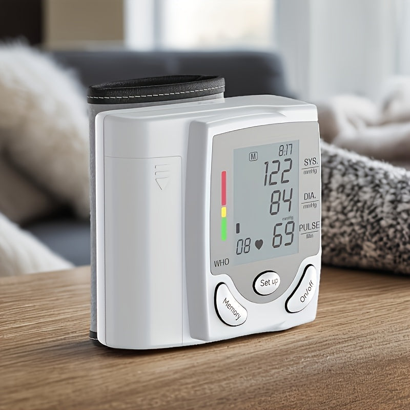 CHANG KUN Wrist Electronic Blood Pressure Monitor for Adults - Professional Medical Grade BP Sphygmomanometer with LCD Display, Adjustable Cuff, Memory Storage & Setup Menu - Home Health Monitoring (Batteries Not Included), Blood Pressure Monitor for