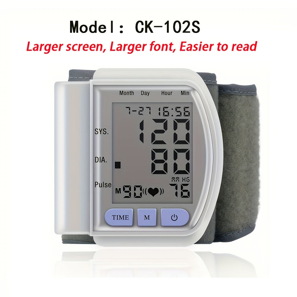 Automatic Wrist Blood Pressure Monitor with Large LCD Screen - Adjustable Cuff, Pulse Rate Detection, Irregular Heartbeat Alert, Battery-Powered(Batteries Not Included) 36V Or Lower, Safe for Adults, for Summer