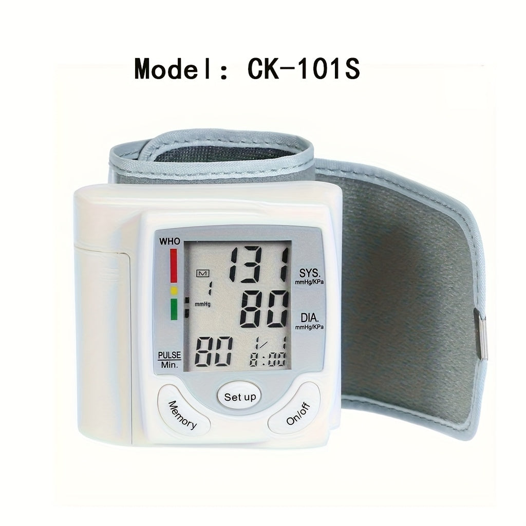 Automatic Wrist Blood Pressure Monitor with Large LCD Screen - Adjustable Cuff, Pulse Rate Detection, Irregular Heartbeat Alert, Battery-Powered(Batteries Not Included) 36V Or Lower, Safe for Adults, for Summer