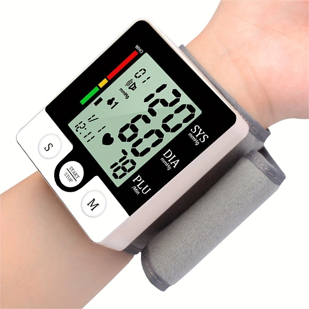 Automatic Wrist Blood Pressure Monitor with Adjustable Cuff, 90x2 Memory Storage, Large LCD Display, and Heart Rate & Sphygmomanometer Readings - Battery-Powered for Home Use, Wrist Bp Monitor | Userfriendly Design | Clear Readability
